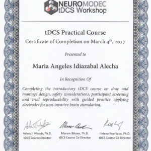 WORKSHOP EN TDCS dirigido por el Dr Adam J. Woods de la Universidad de Florida (EEUU).