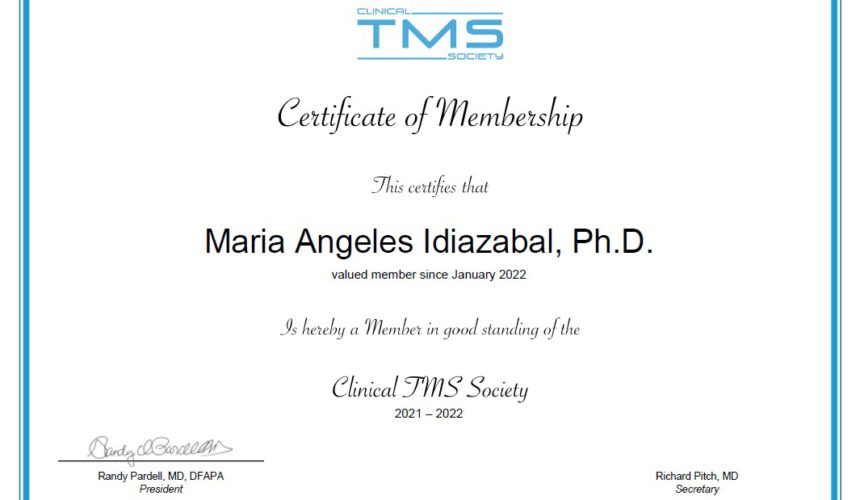 El Instituto Neurocognitivo INCIA miembro de la Clinical TMS Society