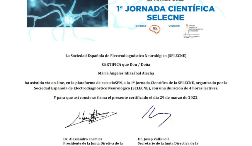 INCIA en la 1ª Jornada Científica SELECNE de la Sociedad Española de Electrodiagnóstico Neurológico