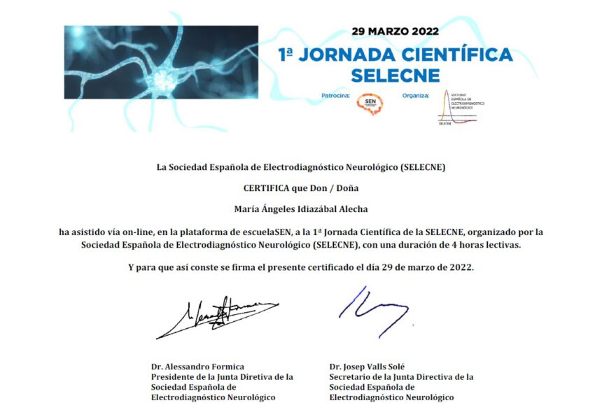 INCIA en la 1ª Jornada Científica SELECNE de la Sociedad Española de Electrodiagnóstico Neurológico