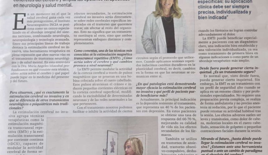 “Avanzamos hacia una neuromodulación de precisión, más personalizada y eficaz” Dra. Idiazábal para el diario El Mundo